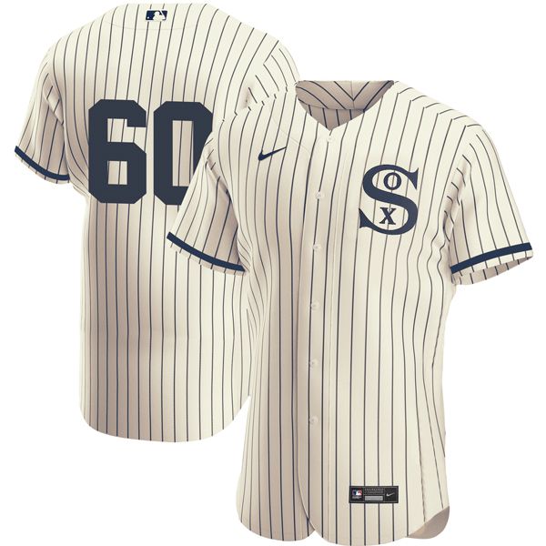 Men Chicago White Sox #60 No Name Cream stripe Dream version Elite Nike 2021 MLB Jersey